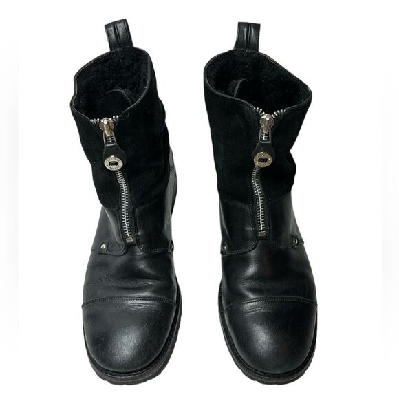 Cole Haan Shearling Black Vibram Ankle Boots. Size 7.5 - Picture 1 of 13